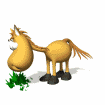 Animated grazing horse